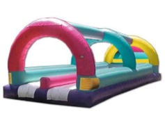 Double lane splash slide 